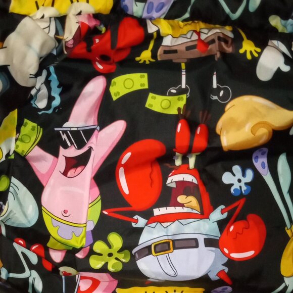 Spongebob Reversible Puffer Coat Jacket Members Only M - Picture 3 of 4